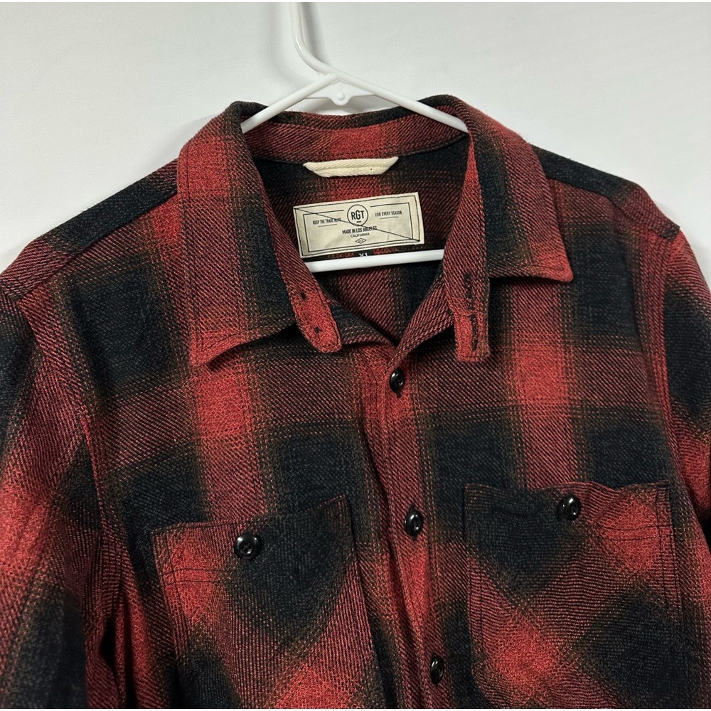 RGT Rogue Territory Shirt Mens XL Red Black Plaid Flannel Outdoors USA - Picture 2 of 8